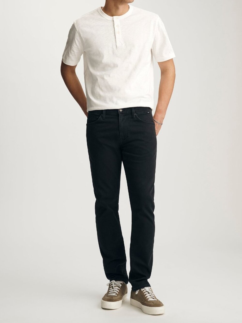 Mavi Black Jake Slim Leg Jeans Mens Washed Black Stretch